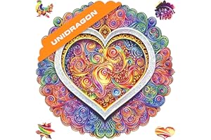 UNIDRAGON Rompacabezas Originales de Madera - Mandala Amor Consciente, 200 Piezas, Mediano 9,8 x 9,8 Pulgadas (25 x 25 cm) Bellamente Envuelto para Regalo, Forma Única Adultos y Niños