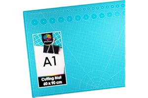 OfficeTree Cutting Mat A1 Self Healing - Blue Cutting Board Craft 90 x 60 cm - Double Sided Grid - PVC 3 Layers Quilting for Sewing, Crafting, Modelling, Scrapbooking