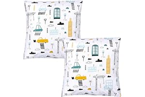 TupTam Federa per Cuscino per Bambini con Motivi Decorativi Set di 2, Automobili Colorato, 40 x 60 cm