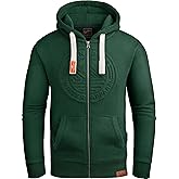 Grin&Bear Hoodie heren sweatshirt met ritssluiting GEC602, zwart, XXL