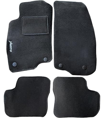 J&J AUTOMOTIVE Tappeti Auto In Velluto Per Fiat Punto 1999-2018 - Set 4 Pezzi, Antiscivolo, Fonoassorbenti - 2