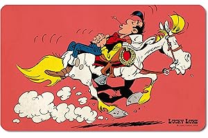 Logoshirt® Lucky Luke I Riding On Jolly Jumper I Tabla de desayuno I Tabla de cortar I 23x14cm I Lavable en lavavajillas y resistente al calor I Diseño Original con Licencia