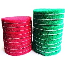 Lot De 15 Tampons De Nettoyage 5 Pouces Pour Perceuse - Vert, Rouge, Marron - Pour Carrelage, Baignoire, Surfaces Planes