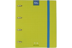 Grafoplás 88102120－Carpeta de anillas troqueladas A4 Kuru, color verde, tacto extra suave. Inlcuye sobre transparente, 4 separadores y 100 hojas de 90g