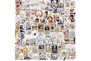 LYLSDSB One Piece Lot de 100 autocollants en vinyle de dessin animé Luffy pour ordinateur portable, bouteilles d'eau, skateboard, vélo, ordinateur, snowboard, bagages, voiture, imperméable, mignon dessin