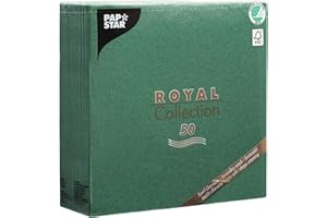 Papstar Royal Collection, piegatura a 1/4, 40 cm x 40 cm, verde scuro, #11606, confezione da 50
