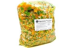 HERONS - Pond Flakes 1 KG - 10L - For Koi, Carp and Other Pond and Coldwater Fish - With Essential Vitamins, Minerals and Trace Elements - Supports Healthy Immune System - Does Not Cloud Water