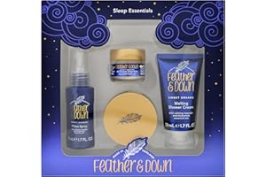 Feather & Down Sweet Dream Sleep Essentials Gift Set (50ml Pillow Spray, 50ml Melting Shower Cream, 16g All-Purpose Sleep Balm & 50ml Sleep Butter) - Cruelty Free & Vegan Friendly.