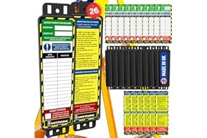 SAFETY KING SAFETYKING® Ladder Tags, Ladder Inspection Tags, 10 Holders, 15 Inspcetion Insert Stickers, 20 Cable Ties, 1 Marker Pen, Ladder Tag kit with Cable Ties and Marker, Laddertag, Laddertags. (10)