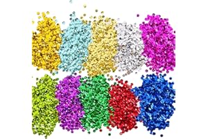 SHAPPY Lose Pailletten Bulk Cup Sequin Iridescent Flitter für DIY Kunsthandwerk Herstellung, 10 Farben, 6 mm, 100 Gramm