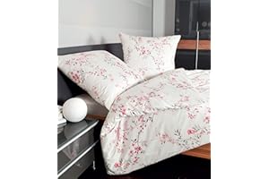 ‎JANINE Janine Mako Satin Bed Linen 155 x 220 cm Satin Duvet Cover White Palermo Bed Linen White Cotton