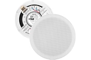 Power Dynamics MSLP65 - Deckenlautsprecher Wasserdicht, 100 Watt, IPX5 Einbaulautsprecher Decke Outdoor, Flach & Randlos – 8 Ohm, 170mm x 74mm, Ceiling Speaker - Weiß