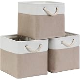 Mangata Storage Boxes, Fabric Storage Baskets for Clothes, Wardrobes | Foldable Storage Basket for Closets and Shelves | Text