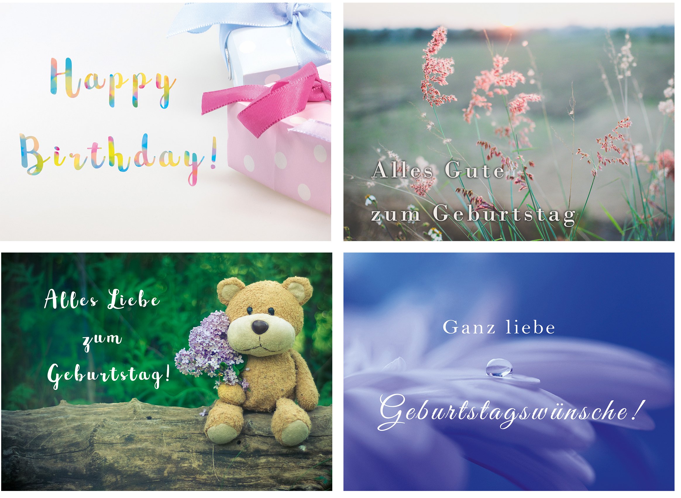 20er Postkarten Set mit 20 Sprüchen & Zitaten UV