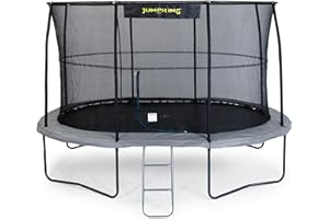 Jumpking 7ft x 10 ft/ 8ft x 11.5ft / 9ft x 13ft Oval Pro Trampoline With Safety Enclosure Net & Ladder ❘ Outdoor Garden Trampoline For Adults & Kids With 110gsm Polyethylene Net, Hard Wearing Surround