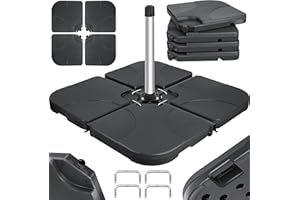KESSER® Sonnenschirmständer 4-teilig Schirmgewicht Schirmständer für Ampelschirm Bodenkreuz 60 Liter / 80 kg befüllbar mit Wasser oder Sand Inkl. Metallverbinder Ampelschirmständer Kunststoff,