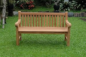 Emporium Furniture Garden Bench Outdoor Wooden Garden Furniture 4 seater Extra Large Salisbury Bench 100% Solid Teak Wood Benches for Parks, Balcony & Garden (Fully Built Bench (3 Seater))