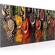 MuchoWow© Canvas Schilderij 30x40 cm Kamer Decoratie Woonkamer Slaapkamer Room Decor Wanddecoratie Wall Art Painting Peper - Kruiden - Specerijen - Beton