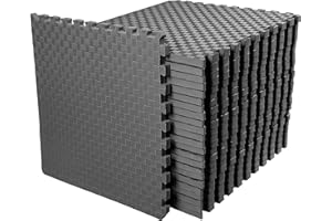 BalanceFrom 1" Extra Thick Puzzle Exercise Mat with EVA Foam Interlocking Tiles for MMA