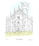 Stamperia D'Arte Busato: "Milano Il Duomo" - Vico Calabr&ograve; - litografia a tre colori. Numerate e firmate dall'artista.