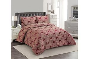 Textile Home Home Décor burgundy jacquard bedspread double red quilted bedding luxury 3 piece set soft rich colour bed cover elegant bedroom