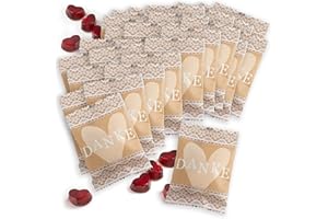‎WEDDINGTREE WeddingTree Fruchtgummiherzen "Danke" 25 x 10g in kleinen päckchen mit Kraftpapier - perfekt als Gastgeschenke Geburtstag, als Hochzeitsdeko Vintage oder Gästegeschenke Taufe