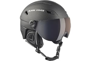 BLACK CREVICE Casco de esquí Silvretta I Casco esquí con Visera en Estilo piloto I I Casco esquí Unisex I Casco de esquí de policarbonato Transpirable I Talla Ajustable