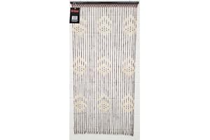 H-LINE Beaded Bamboo Wooden Door Curtain Summer Blind Fly Curtain Screen 180cm x 90cm (Dots)