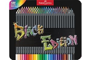 FABER-CASTELL - Färgpennor, Black Edition, 100-delars set i metallfodral