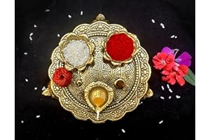 Wonder Care Laxmi Ganesha Idol con piatto per Puja Diwali che mostra decorazioni Deepawali Indian Dhanteras Pooja Statue Thali Indian God