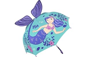 VON LILIENFELD® Paraguas Infantil Sirenita Sirena Niños Niñas Ligeramente Estable Colorido Regalo hasta 8 años