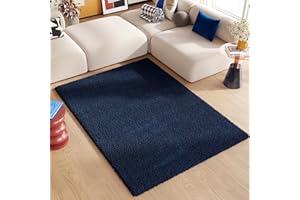 TAPISO Essence Tappeto Shaggy a Pelo Lungo Monocromatico Blu Scuro per Soggiorno Sala Camera da Letto Cameretta Morbido Resistente Sicuro OEKO-TEX 240 x 330 cm