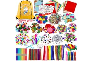 Chennyfun Lavoretti Creativi per Bambini, con Borsa per Unicorno, Kids DIY Art Craft Set, con Paillettes, Occhietti, Pompon, Carta Colorata, Perline, Decorazioni Giocattoli per Bambini da 4 a 12 Anni