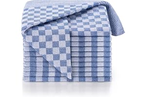 Blumtal - Set med 5 premium bomullshanddukar - kökshandduk i 100% bomull - Oeko-TEX® certifierad - blå rutig diskduk - 50 x 70 cm
