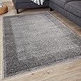 THE RUGS Ultra Soft Area Rug – Modern Luxury Fluffy Rug, Grey Plain Pattern Rugs for Living Room, Bedroom, Kids Room (80x150 cm, Grey)