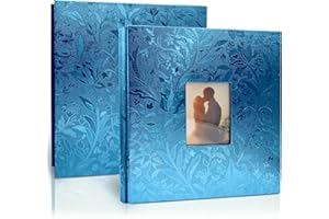Rdylymx Photo Album 6 x 4 600 Pockets Photos, Extra Large Capacity Photo Book for Family Wedding Baby Anniversary Valentines Holds 600 Portrait and Landscape Photos Picture Albums(Blue)