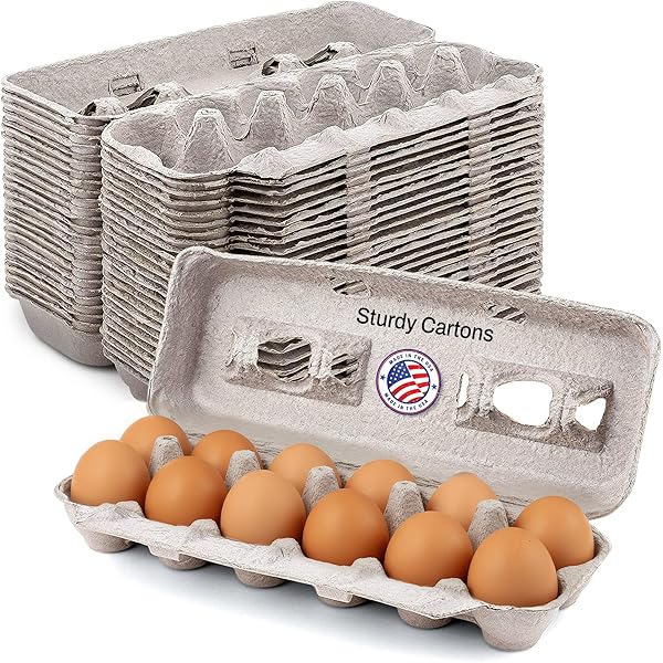 60 Pack Egg Cartons Cheap Bulk One Dozen Clear Empty Egg Cartons Chicken Eggs Home Ranch Chicken Far Commercial Business Market Display 2x6 Grids Med - View #8