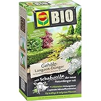 Compo BIO Gehölz-Langzeit-Dünger mit Schafwolle für Koniferen, Hecken, Sträucher & Bäume, 5 Monate Langzeitwirkung, 2 kg
