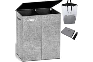 MITOYMIA 150L Laundry Basket with Lid - Laundry Hamper with Removable Bags, Foldable Laundry Bin Washing Basket for Bedroom, Bathroom, Dorm, Laundry Room