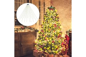 Lampki Choinkowe 16 Sznurków 400 Diod LED, Kedoxi Xmas String Lights z Timerem 6.6FT Łatwy w Instalacji, Christmas Curtain Fairy Tree Light 8 Mode for Xmas Fir Pine Party Decoration Ciepła biel