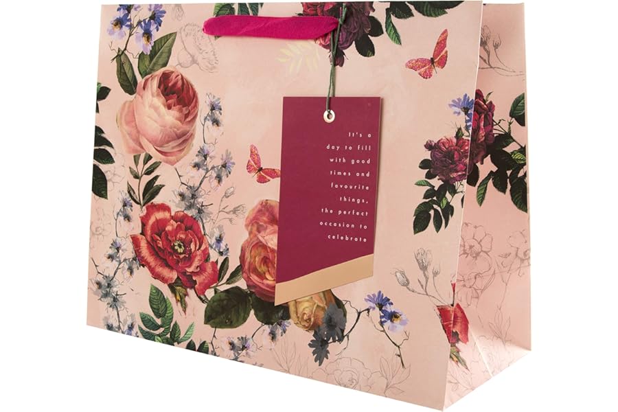 Hallmark Large Gift Bag, Elegant Floral Design, for Birthday, Mothers Day, Anniversary