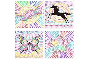 Chennyfun 5D Diamond Painting Bilder für Kinder, DIY 5D Diamond Painting Klein Bilder, 5D Diamant Painting Unicorn Schmetterling Pentagramm, Diamant Malerei Kits zum Art Crafts Home Decor