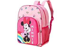 DISNEY Minnie Mouse Kids Childrens Premium Backpack School Rucksack Travel Bag Boys Girls with side mesh pocket and front zipped pocket