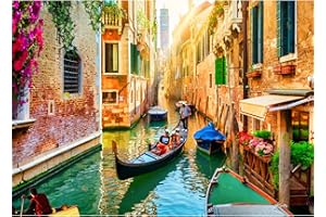 HUADADA Jigsaw Puzzles for Adults 1000 Piece Jigsaw Puzzles for Adult,JigsawPuzzle 1000 Pieces for Adults Challenging Puzzle Games（Beautiful scenery of Venice canals）