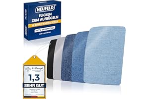 ‎NEUFELD NEUFELD® Flicken zum Aufbügeln [15 Stück] - Bügelflicken 5 Farben - Jeans Flicken zum Aufbügeln Innen und Außen - Aufbügel Flicken hochwertig