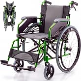 Mobiclinic&reg;, Bologna, Wheelchair, Folding and lightweight, Aluminium, With split back, Detachable footrests, Flip-up armrests