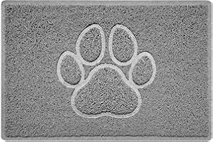 Nicoman Tłoczony kształt łapy do wewnątrz i na zewnątrz wycieraczka do drzwi nadająca się do prania bariera wytrzymała wycieraczka - (wodoszczelna gumowa tylna strona, mała, szara, 60 x 40 cm)
