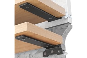 Yeabett 4 stück Regalhalter 15cm, Regalträger Metall mit Schrauben, 70 Kg Tragkraft, Schwarz