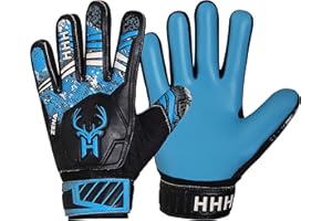 HHH Gants de gardien de but de football pour garçons, enfants, jeunes - Gants de gardien de but de football avec paumes en latex super adhérentes de 4 mm