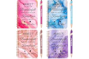 Echehi 4 Sets Geschenke Für Kollegin, Kleine Abschiedsgeschenk Für Kollegen Mit 4 Notizbücher, 4 Stifte, 4 Geschenktüten, Beste Kollegin Geschenk, Kleine Geschenk Abschied Kollegen (Für Kollegin)